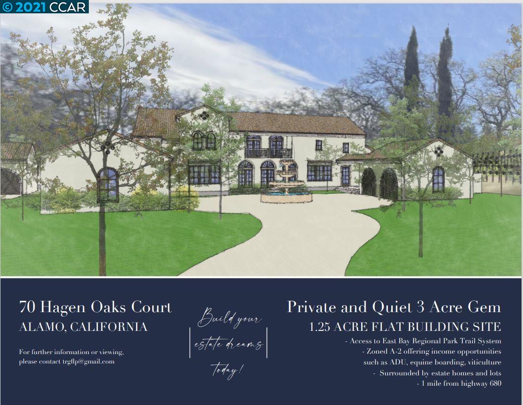 70 Hagen Oaks Ct, ALAMO, California 94507, ,Lots And Land,For Sale,Hagen Oaks Ct,40964891
