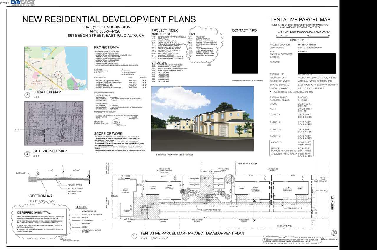 961 Beech Street, EAST PALO ALTO, California 94303, ,Lots And Land,For Sale,Beech Street,40964900