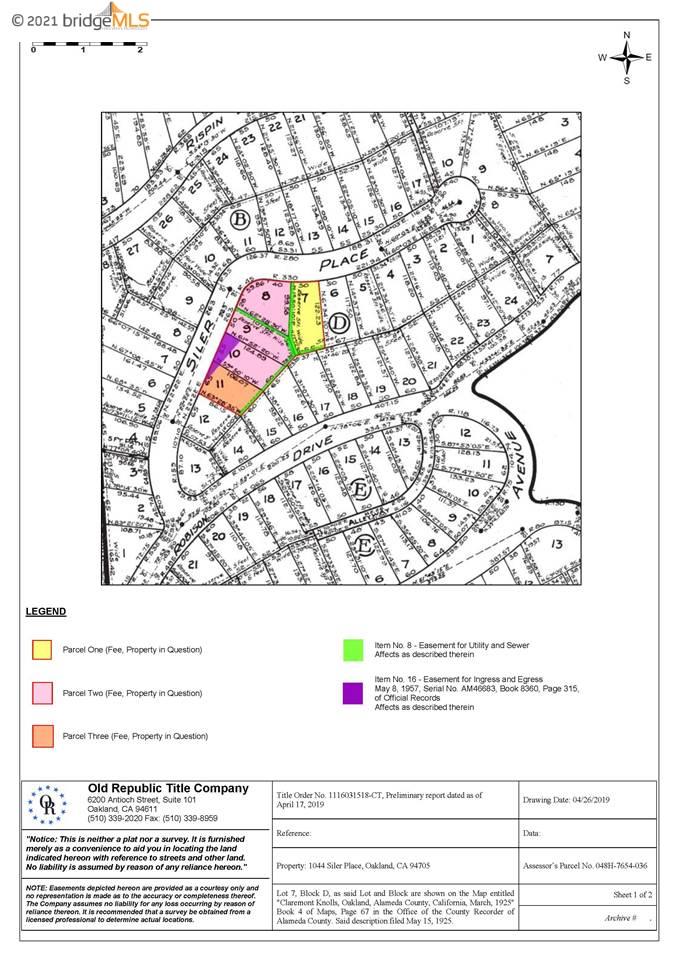 0 Siler Pl, BERKELEY, California 94705, ,Lots And Land,For Sale,Siler Pl,40965363