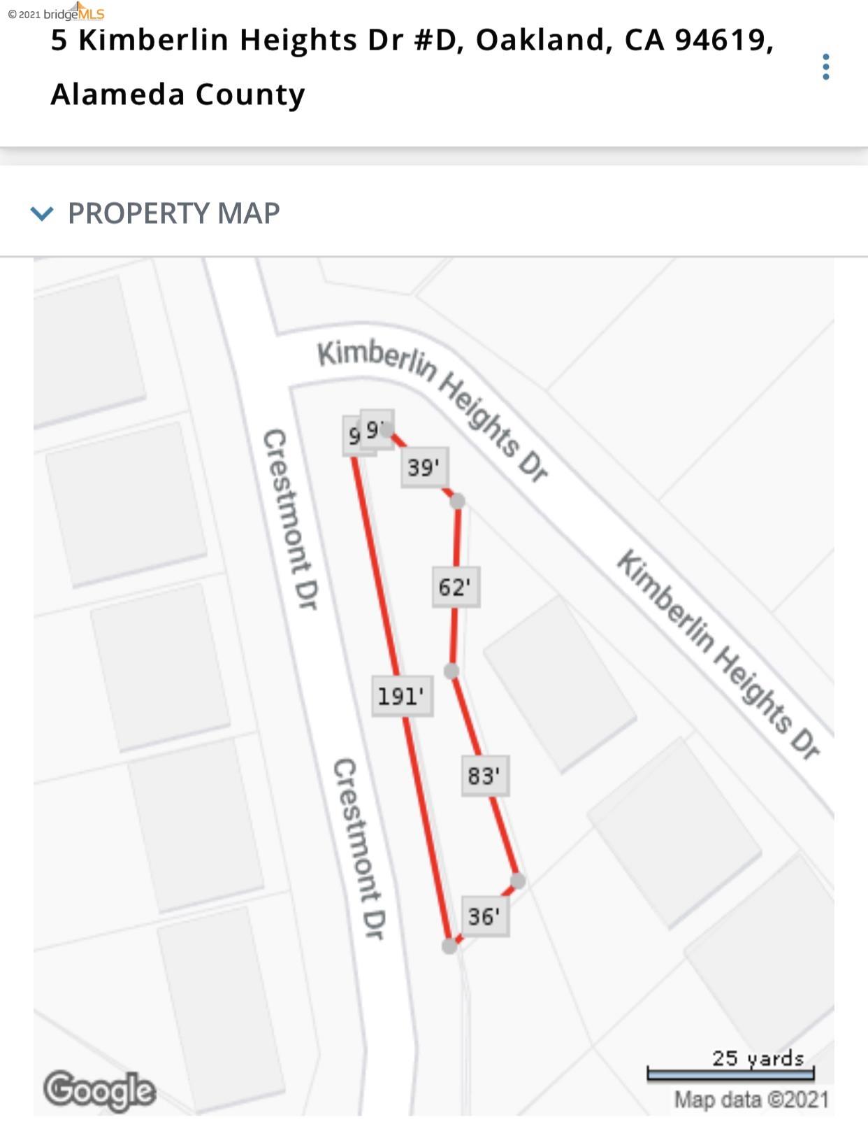 5 Kimberlin Heights Dr, OAKLAND, California 94619, ,Lots And Land,For Sale,Kimberlin Heights Dr,40965797
