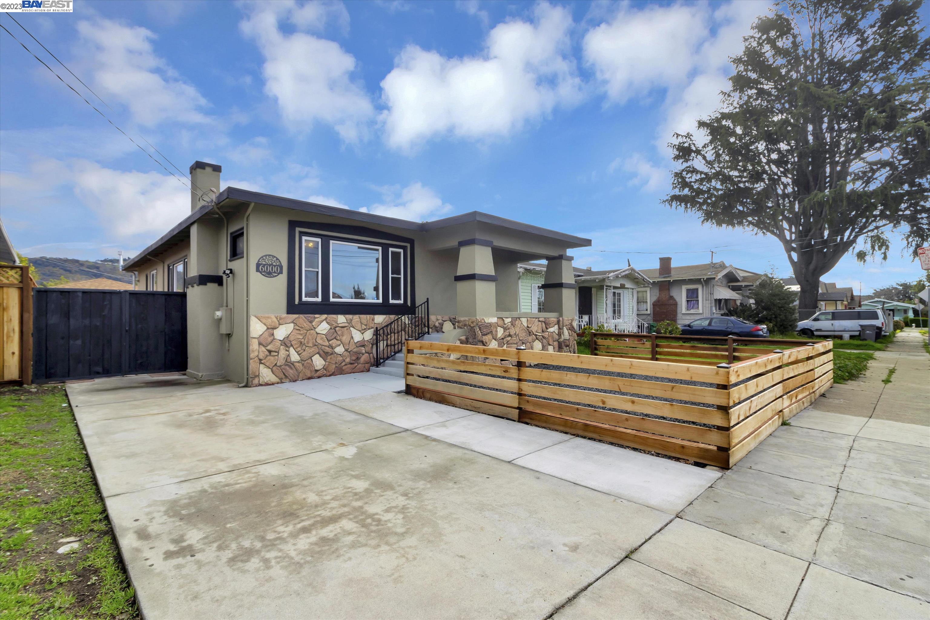 This fully remodeled 3 bedrooms/2 bathrooms single family home with lots of traditional charm. Beautiful fireplace in living room. Open concept floorplan with living room, dining room and kitchen combined. Kitchen and main bath remodeled with permit. The modern kitchen with full length oven backsplash, gorgeous Quartz Waterfall countertops, soft close drawers, inland, and stainless steel appliances. Stylish Freestyle bathtub and Butcher Block Counter-top in main bath. All bedrooms with large closets. New interior and exterior paint, dual-pane windows, new fence, new flooring, new light features. Large and low maintenance backyard with patio prefect for entertainment. Detached converted garage for additional office and storage space. A long driveway that is capable to fit multiple cars. Close to Mills College and a few short minutes from highways 24, 580, 880. Don't Miss out this one!
