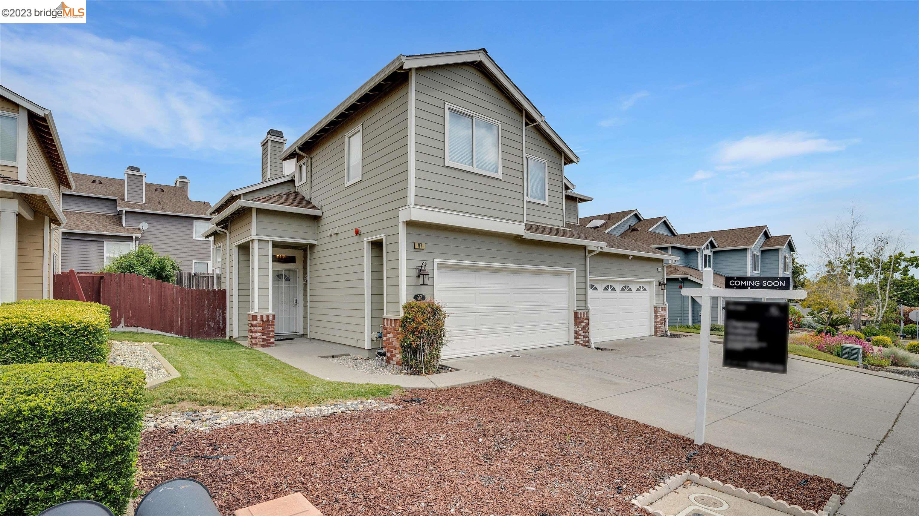Located in the quiet Clearpointe Subdivision where it is peaceful  and beautifully manicured. This 4 bedroom 3 bathroom home has laminated floors and recently painted interior walls. a modern appeal with a cozy fire that faces both dining room and Living room.  A open kitchen full of storage Upper level has 3 bedrooms and a spacious loft area for a home office. Minutes from the freeway to SF Bay area and Sacramento .