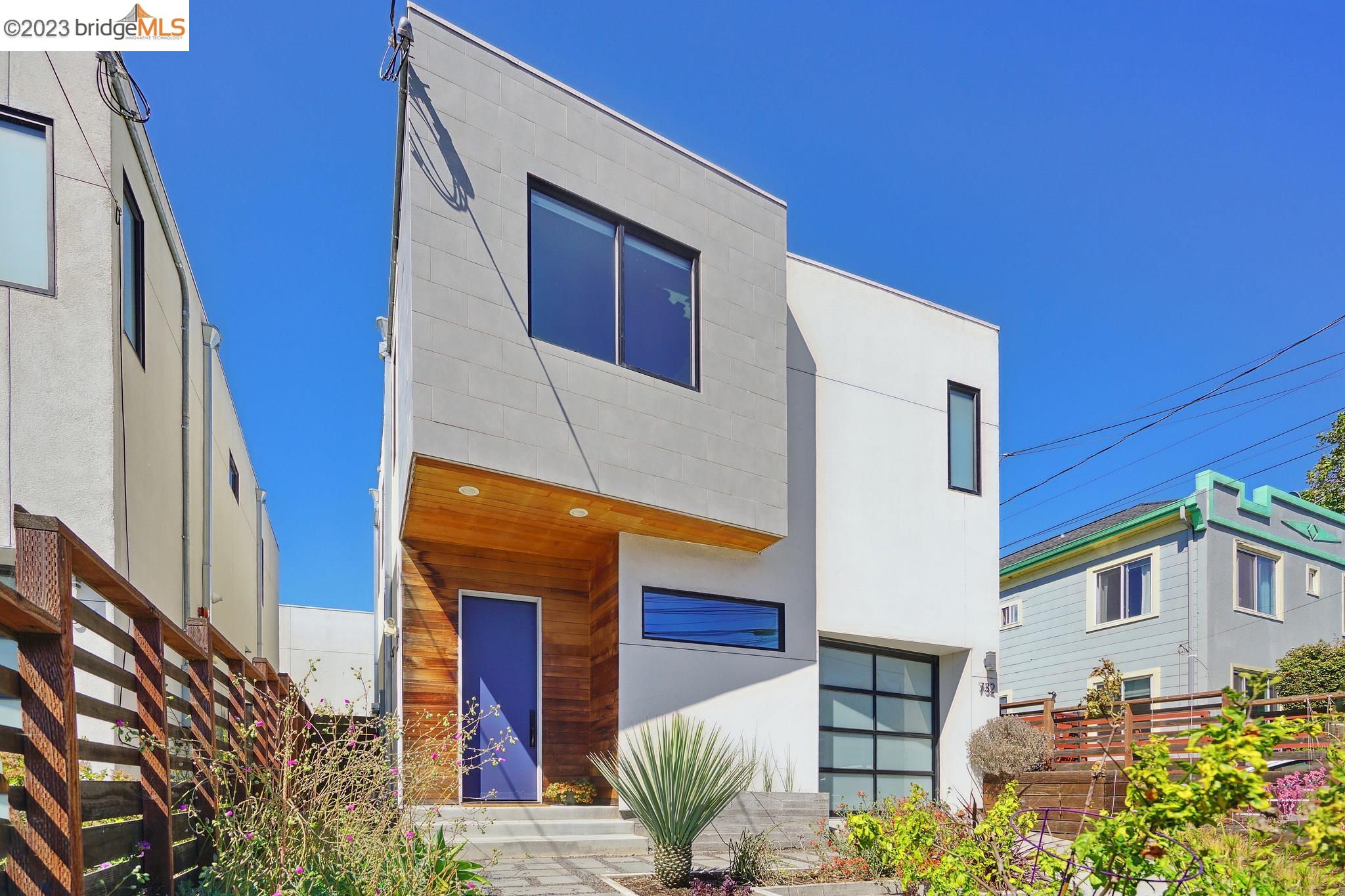 Stunning, dramatic and light-filled contemporary home designed by Baran Studio and built in NOBE in 2015. This three bedroom, two and a half bath modernist-aesthetic residence features soaring ceilings, concrete flooring on the main level and hardwood floors on the second (bedroom) level. The spacious kitchen/dining area (with adjoining half bath) is separated from the beautifully landscaped backyard and deck by a large sliding glass door, making the home perfect for entertaining and dining al fresco! The main level also features a study area, perfect for a home office! All three spacious bedrooms (and the two full - and also spacious! - bathrooms) are on the second floor (along with laundry). Landscaping in the front of the home is drought-tolerant. Walking distance to BART, there is also easy access to the 580 and 980/24 freeways and both Berkeley and downtown Oakland. An attached garage and safety gate complete the picture!