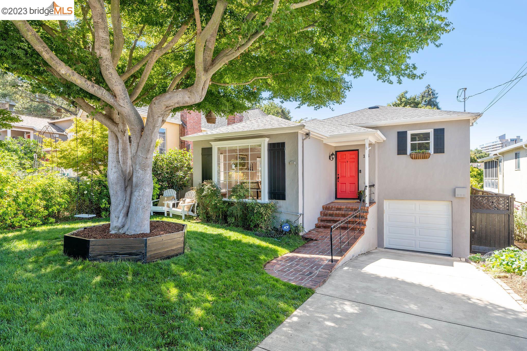 This Piedmont Avenue split-level gem with ample space & comfortable living coaxes you Home! The front lawn encircles a specimen Japanese maple & a special garden bed offers up the perfect spot for homegrown veggies galore. The freshly painted 4 BR/3 BA interior gives everyone a place to be. The main level welcomes family & friends to the expansive living room, a spot for memorable meals in the dining room, & a well-appointed kitchen spilling out to a deck & south-facing garden spaces beyond. The upper level contains an alcove in which to do schoolwork, 3 sunny bedrooms, & 2 beautifully remodeled bathrooms one of them en suite. The lower level provides a second primary suite with glass sliders leading out to a patio & lush lawn. A Family Room with a wet bar brings it all together for game night. The garage offers interior access, a laundry space, an EV charger, & access to loads of storage space. Get away to the detached office & immerse yourself in the peace & beauty of the surrounding gardens. With a deck, multiple patios. a lush lawn, & a hot tub, there is truly space for all! At the other end of the road, Piedmont Avenue delights with eateries, enchanting shops & boutiques while practical stores & services line the mile-long avenue. Indeed, what a marvelous place to call Home!