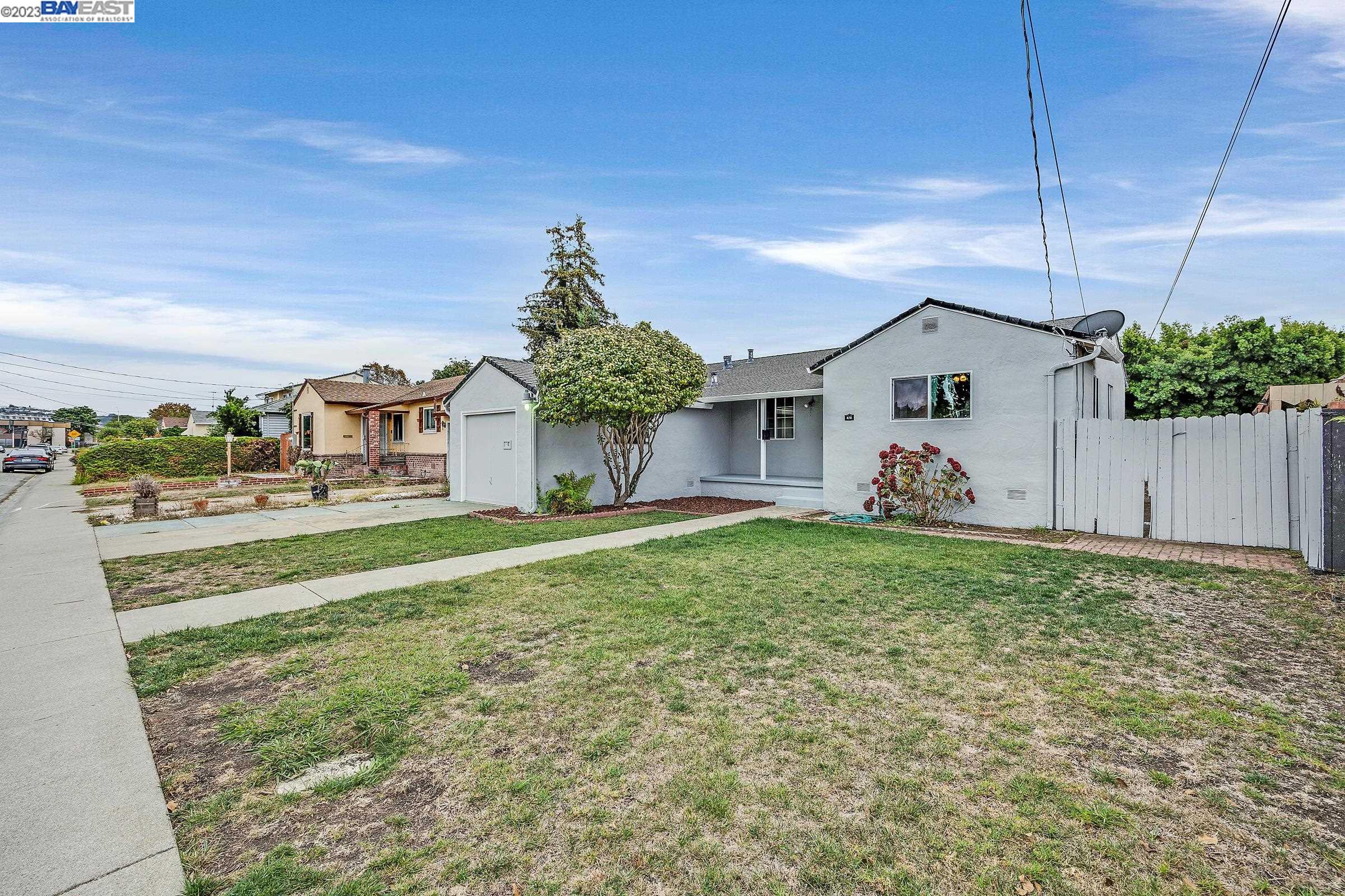 Great San Leandro location! Near shopping and commute arteries! New furnace installed November 2023! Freshly painted interior/exterior. Hardwood and Laminate flooring! Good sized yard with gated side access! Large shed in back yard provides lots of storage!