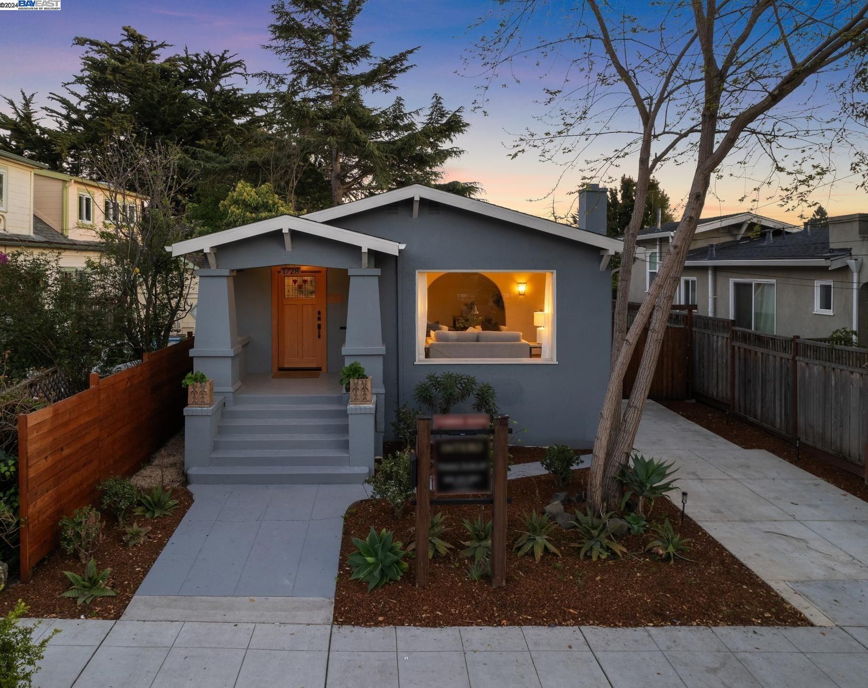 Nestled in the heart of Berkeley, this charming 1920s bungalow merges timeless elegance w/modern amenities. Situated on an amazing lot, this property offers 2bed/1ba, living room, formal dining, kitchen, laundry, storage room in basement, a large driveway for multiple parking & security gate. Upon entering, you'll be greeted by a formal entryway, large living room w/abundant natural light. Beautiful hardwood flooring. Remodeled kitchen & bathroom. The rear bedroom, elevated by the split-level design, offers tranquil garden views & a unique charm. Below, a partial basement provides additional storage space. Step outside to the sunny spacious backyard, perfect for entertaining. Drought-tolerant plants along w/fruit trees & vegetable beds.  State of the art energy efficient heat pump w/Central Heat/AC. Newer windows/doors, roof, interior paint, retrofit, sewer lateral compliance, gate & fences. With the expansive backyard, there is plenty of room to expand the main home & build an ADU. The convenient location of this home is outstanding. Walking distance to Berkeley Bowl, library, tool lending library, tennis courts & new playground at Grove park. Zoned for Willard Middle School. Enjoy easy access to public transport, Ashby BART (0.6 miles) & Downtown Berkeley, restaurants & cafes.