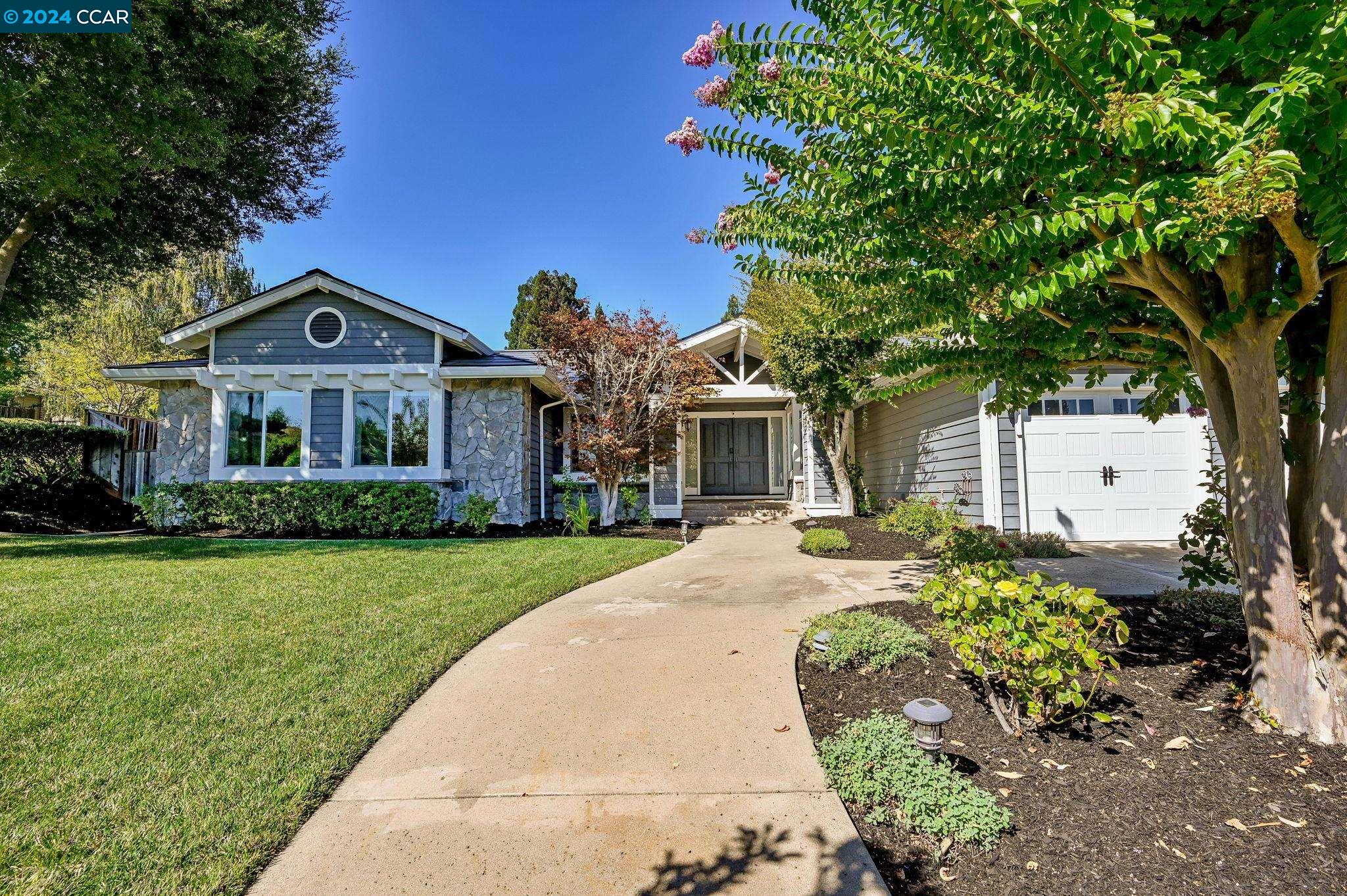 This beautifully updated single-story gem in the highly sought-after Wood Ranch is a true masterpiece! Nestled on a serene cul-de-sac, the home showcases custom touches throughout and a breathtaking Peter Koenig-designed yard. The gourmet kitchen is a chef’s dream, featuring a Wolf range, Miele oven, honed granite, butcher block counters, custom cabinetry, and an expansive island with bar seating. Boasting 4 bedrooms + office, 2.5 bathrooms, with a private primary suite with cozy fireplace, vaulted ceilings, a luxurious bath, and direct backyard access. The backyard oasis stuns with a freeform Riviera Pools saline pool, spa, and rock waterfall. Upgraded with a $176K Tesla Solar Roof and two energy packs, plus a $35K fully connected home system with 1GB ethernet, 5-zone Sonos, and Savant control for seamless automation. From smart thermostats to a near-commercial-grade network, this home is the perfect blend of luxury, tech, and tranquility—a must-see haven!