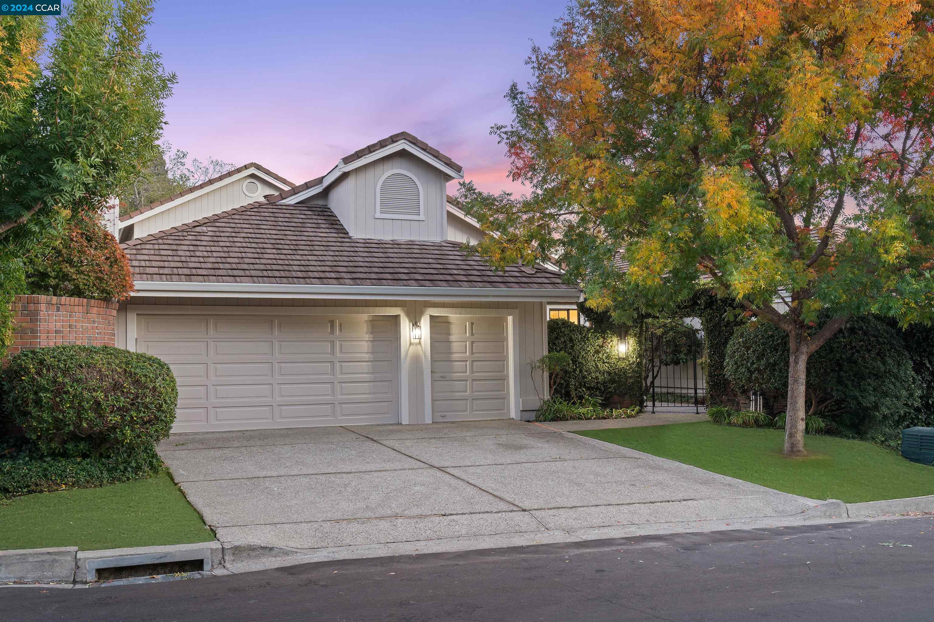 Welcome to your new home in the heart of Blackhawk! This beautifully updated two-story residence, freshly painted inside and out, welcomes you with a vibrant and inviting atmosphere. Sunlight pours into the spacious living areas, creating an open, airy ambiance enhanced by new flooring and light fixtures. This thoughtfully designed home offers three generous bedrooms and two-and-a-half bathrooms. Two bedrooms and 1.5 bathrooms are conveniently located on the ground floor, while the expansive primary suite, with new carpet, awaits upstairs. The suite features a luxurious en-suite bathroom with a skylight, filling the space with natural warmth, new flooring and a large walk-in closet for ample storage. Enjoy breathtaking views of the lush golf course from your private balcony. Nestled along a picturesque golf course, the property offers stunning views and a tranquil lifestyle, perfect for golf enthusiasts or those seeking a peaceful retreat. Elegant new chandeliers and lighting fixtures add sophistication, while the kitchen shines with brand-new appliances, including a stove, oven, and microwave, and recessed lighting throughout. A spacious family room provides the ideal setting for gatherings or relaxing with loved ones. Don’t miss your chance to make this exquisite home yours!