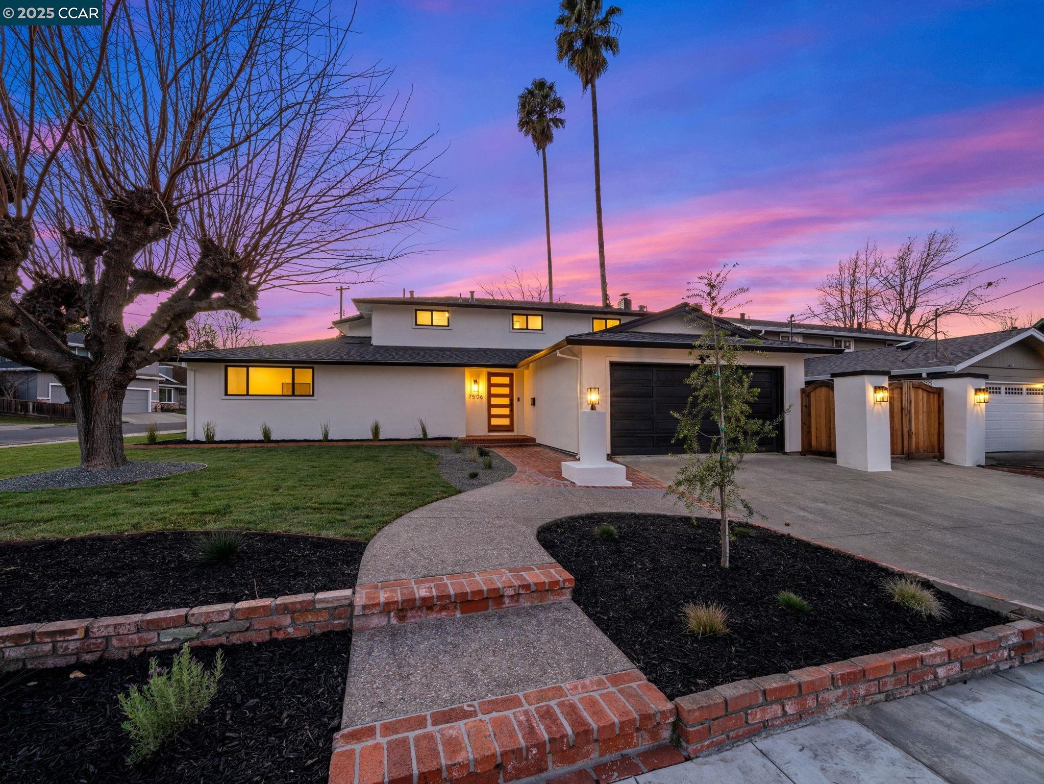 Welcome to your dream modern farmhouse, recently renovated and nestled in the desirable West Dublin area. This East-facing home boasts an expansive 2,000 square foot open floor plan that invites abundant natural light. The living room, warm and welcoming with its cozy fireplace, seamlessly connects to a kitchen/dining area graced by skylights. Culinary enthusiasts will delight in the kitchen, equipped with sleek European cabinets, a convenient pot filler, island surrounded w/ bar stools, and top-of-the-line stainless steel appliances. This lovely home offers versatile living with a primary bedroom on the first floor, featuring two closets, and an optional primary suite upstairs, adding flexibility to your living arrangements. The upstairs includes three additional bedrooms and a bathroom. Step outside to a flat backyard, where the in-ground pool and spa promise endless summers of fun and relaxation. The space is perfect for hosting gatherings, with plenty of room for everyone to enjoy. Located in a tranquil neighborhood. Beyond the confines of this idyllic residence, the community features top-notch schools, easy access to the major freeways, and is mere minutes from shopping centers, hospitals, and recreational facilities. Don’t let this opportunity pass by!