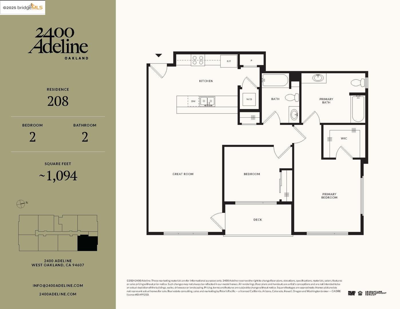 2400 Adeline ST # 208, Oakland, California 94607, 2 Bedrooms Bedrooms, 5 Rooms Rooms,2 BathroomsBathrooms,Residential,For Sale,2400 Adeline ST # 208,41083618