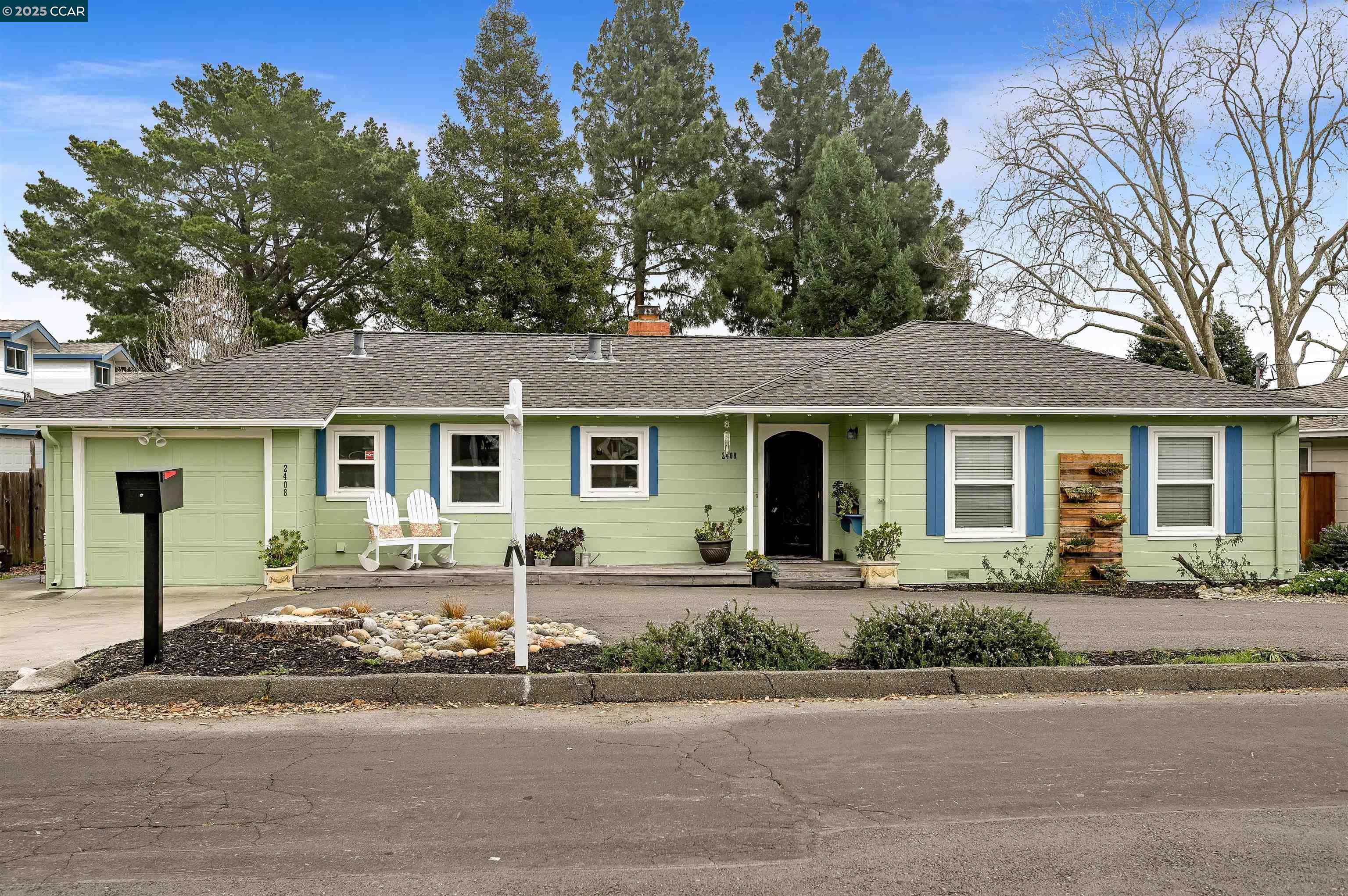 Single story, 5 bedrooms, 2 baths. Park-like serene backyard for entertaining.Highly desirable Walnut Creek School District, walk to Buena Vista Elementary. Remodeled with an addition of family room & 2 bedrooms. Primary has an en-suite bathroom. Kitchen has granite counters. Hardwood floors thru-out, dual pane windows. Inside laundry. Updated bathrooms. Charming & ready to move into. Open House Saturday & Sunday 11:00-2:00