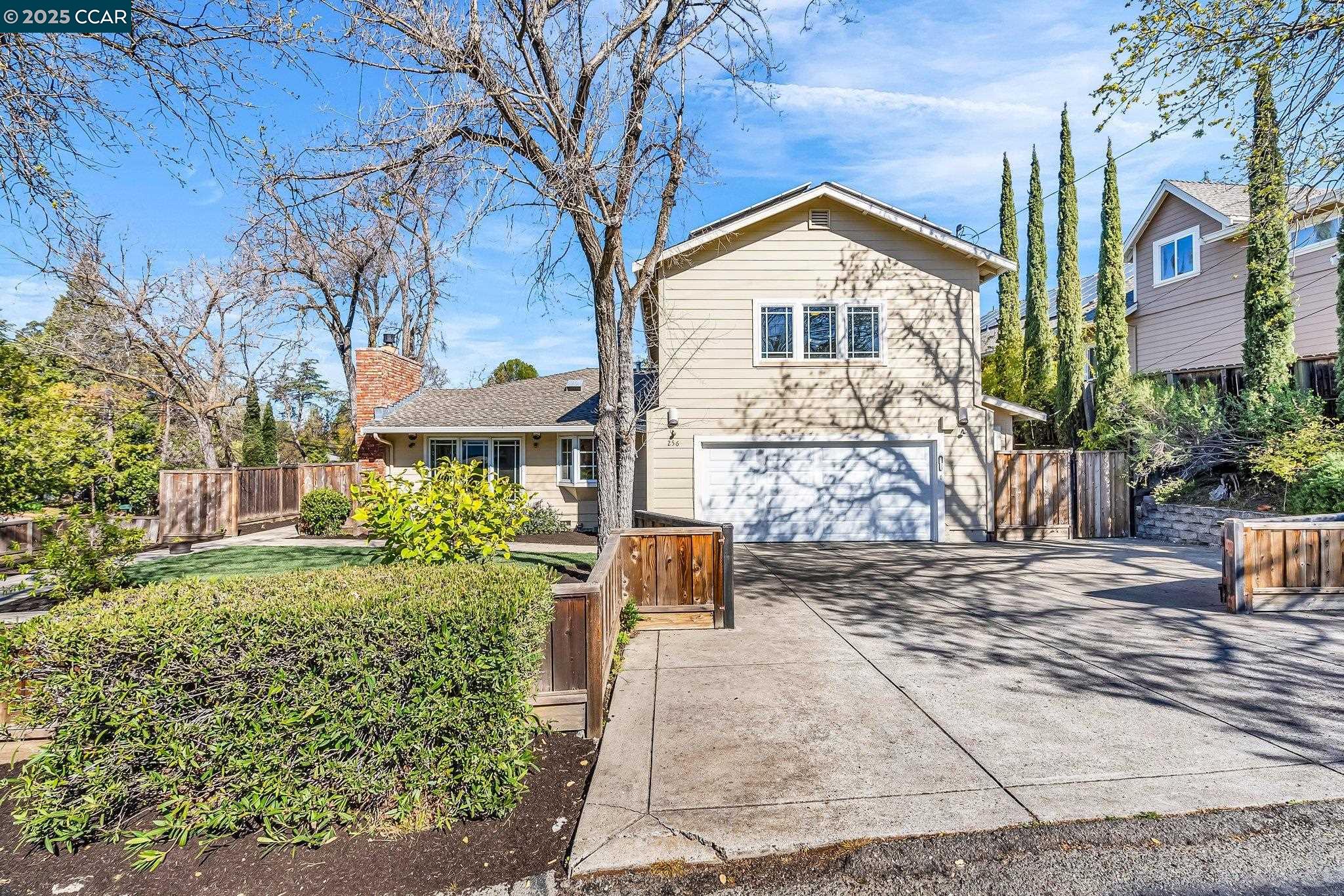 The house is accessed via Watkins Ln. Discover a rare opportunity to own a spacious, updated home on a large, level lot in Walnut Creek—just a short walk to downtown and within the top rated Walnut Creek schools.  This well-maintained 3-bedroom, 3.5-bathroom home offers modern comforts with a practical layout. The first floor features hardwood flooring, a well-appointed kitchen with high-end appliances, and abundant natural light from skylights and double-paned windows. Upstairs, a spacious bonus room can serve as a guest suite, home office, or additional living space, offering flexibility to fit your needs. Designed for both relaxation and efficiency, the home includes solar panels for energy savings and a low-maintenance backyard with a deck and trees, creating a private outdoor retreat.  A move-in-ready home in a prime location—don’t miss this opportunity!