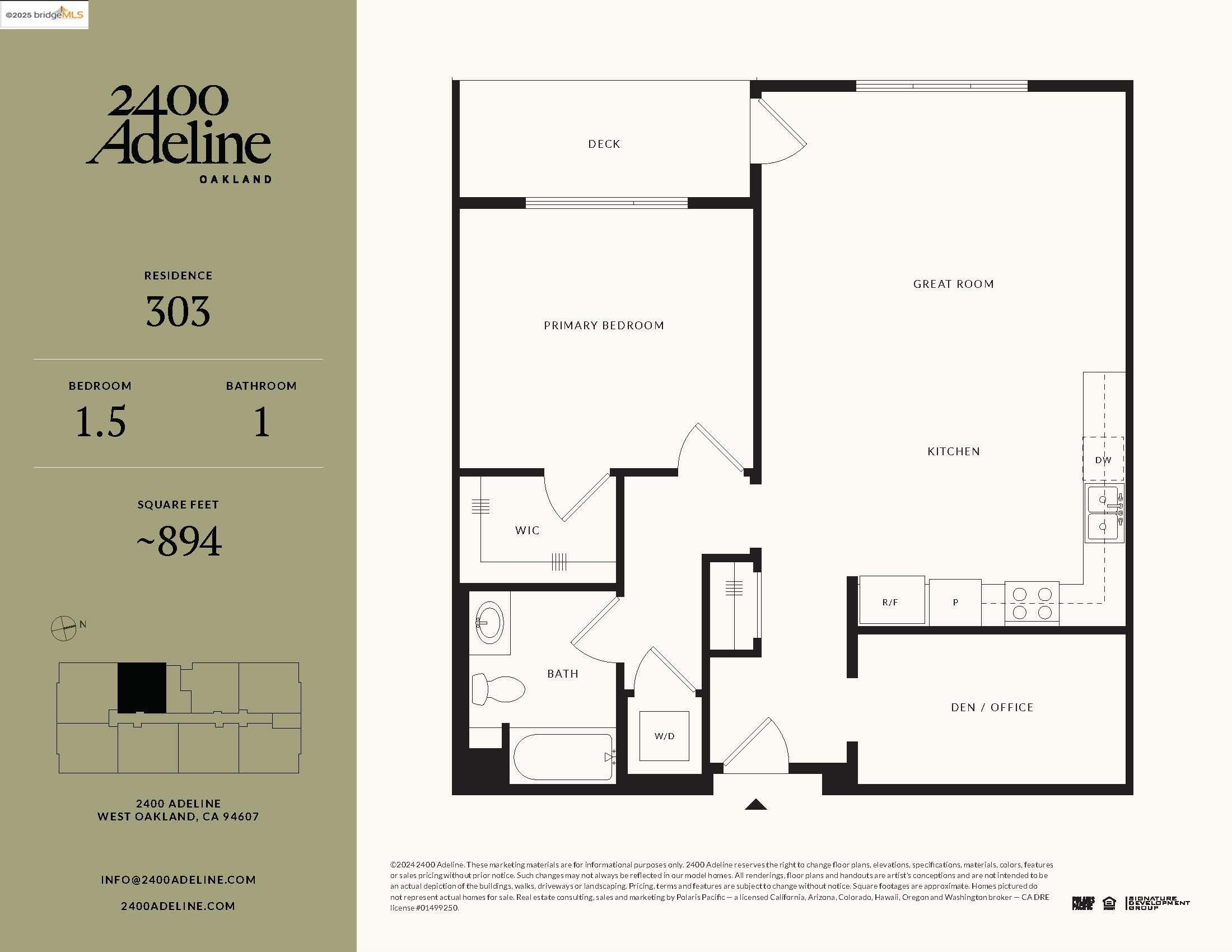 2400 Adeline ST # 303, Oakland, California 94607, 1 Bedroom Bedrooms, 5 Rooms Rooms,1 BathroomBathrooms,Residential,For Sale,2400 Adeline ST # 303,41086913