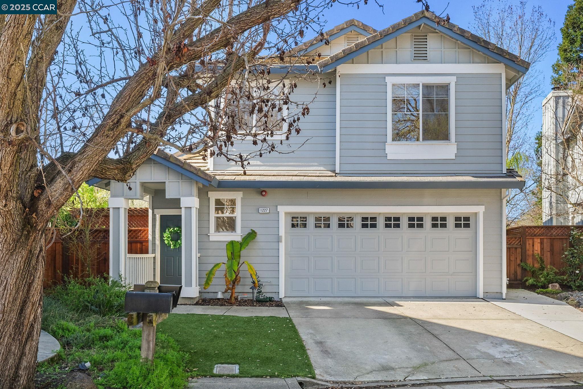 Welcome to this contemporary single family home located at the end of a cul-de-sac in a highly desirable neighborhood in Walnut Creek. Step inside to find high vaulted ceilings with a modern ceiling fan, gorgeous floors and a gas stone fireplace. There is a lot of natural light and a spacious living room, perfect for entertaining. The modern open concept kitchen is great for dining. The kitchen has an island with seating, stainless steel appliances, wine fridge and dining area which is a wonderful place to gather. The kitchen has a door which opens to a backyard oasis. Well maintained yard with a custom pergola and hot tub which is a magnificent retreat. There is a large primary bedroom upstairs with vaulted ceilings and an attached bathroom with a soaking tub, a vanity with two sinks and a shower stall. Upstairs has two more bedrooms and a hall bathroom. Additional features include a nest thermostat. A laundry room with a washer and dryer included. An outdoor storage unit and 2 car garage with ample storage. It also has a newer HVAC. Enjoy the best of Walnut Creek living. Conveniently located near BART stations and freeways. Walking distance to shops, restaurants, Northgate schools and Heather Farms Park. Come tour this home before it is sold!