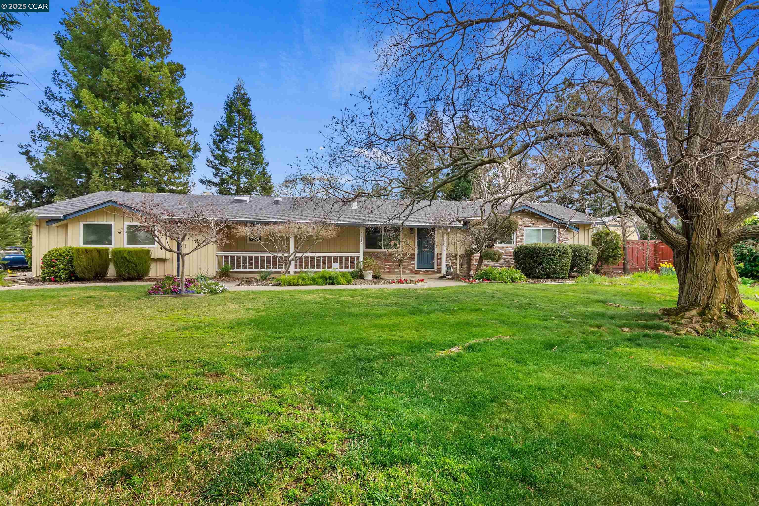 NORTHGATE NEW TO MARKET!  Fabulous FOUR-BEDROOM SINGLE STORY ON .39 AC CORNER LOT with gorgeous grounds, professional bocce court and room for pool, ADU, RV. Fully renovated kitchen, open to living room features large island, white shaker cabinets, quartzite counters, Rohl Fireclay double sink, high-end appliances (Sub-Zero refrigerator, Thermadore 6-burner gas range, double oven, dishwasher, drawer-style microwave), wine refrigerator and pantry!  Formal dining room with built-in buffet and slider to backyard for easy entertaining.  ENTERTAINER’S BACKYARD features a large patio, lawn, hot tub, lighted professional Bocce court, planter beds and a beautiful variety of plants, flowers and 10 types of fruit trees!  Large storage shed and room for pool, ADU, RV or expansion.  Conveniently located across from Walnut Acres and nearby Foothill Middle School, Oak Grove Swim Club, parks, trails, Orchards Shopping Center and Whole Foods. OPEN SAT/ SUN 1-4