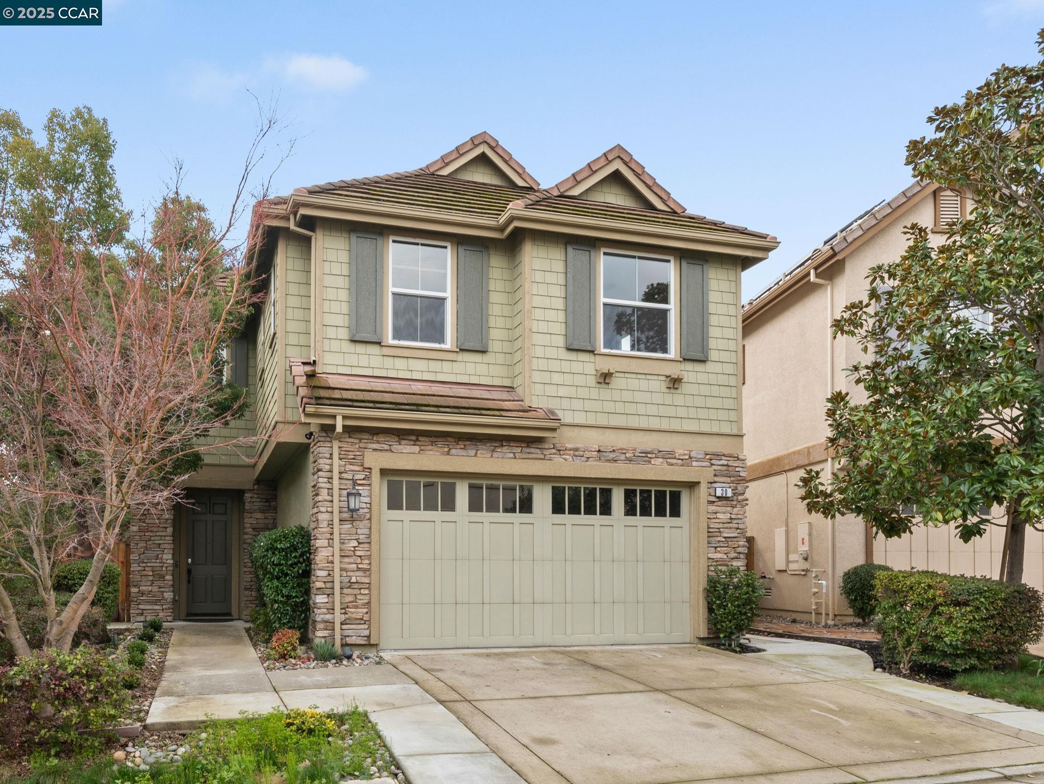 Step into this newer construction home nestled in the desirable Saranap neighborhood boasting luxurious upgrades & unparalleled privacy w/no rear neighbors. Enter the stylish living room adorned w/designer curtains, fireplace & bar, complete w/wine fridge, granite counters & crystal backsplash. The recently remodeled kitchen showcases custom cabinetry, stainless steel appliances, brick backsplash, a waterfall edge breakfast bar island & adjacent dining area w/access to the outdoor retreat. Ascend upstairs, where newer hardwood floors guide you to the expansive primary bedroom retreat featuring dual walk-in closets - one thoughtfully converted from a bedroom which has custom-built cabinetry, purse/shoe display cases, & clothing organizers. The spa-like ensuite bath has a soaking tub, stall shower, & quartz countertop vanity w/dual sinks. There are 2 front-facing secondary bedrooms, a full bath & laundry room w/built-in storage. In the low maintenance backyard backing to a creek, dine on the oversized patio w/a retractable awning & built-in BBQ, & gather under the lit cabana w/curtain screens & fire pit. There is also a soothing fountain & smart irrigation system. Just minutes from top-rated schools, easy commute access & downtown WC w/shopping, entertainment & fitness centers.