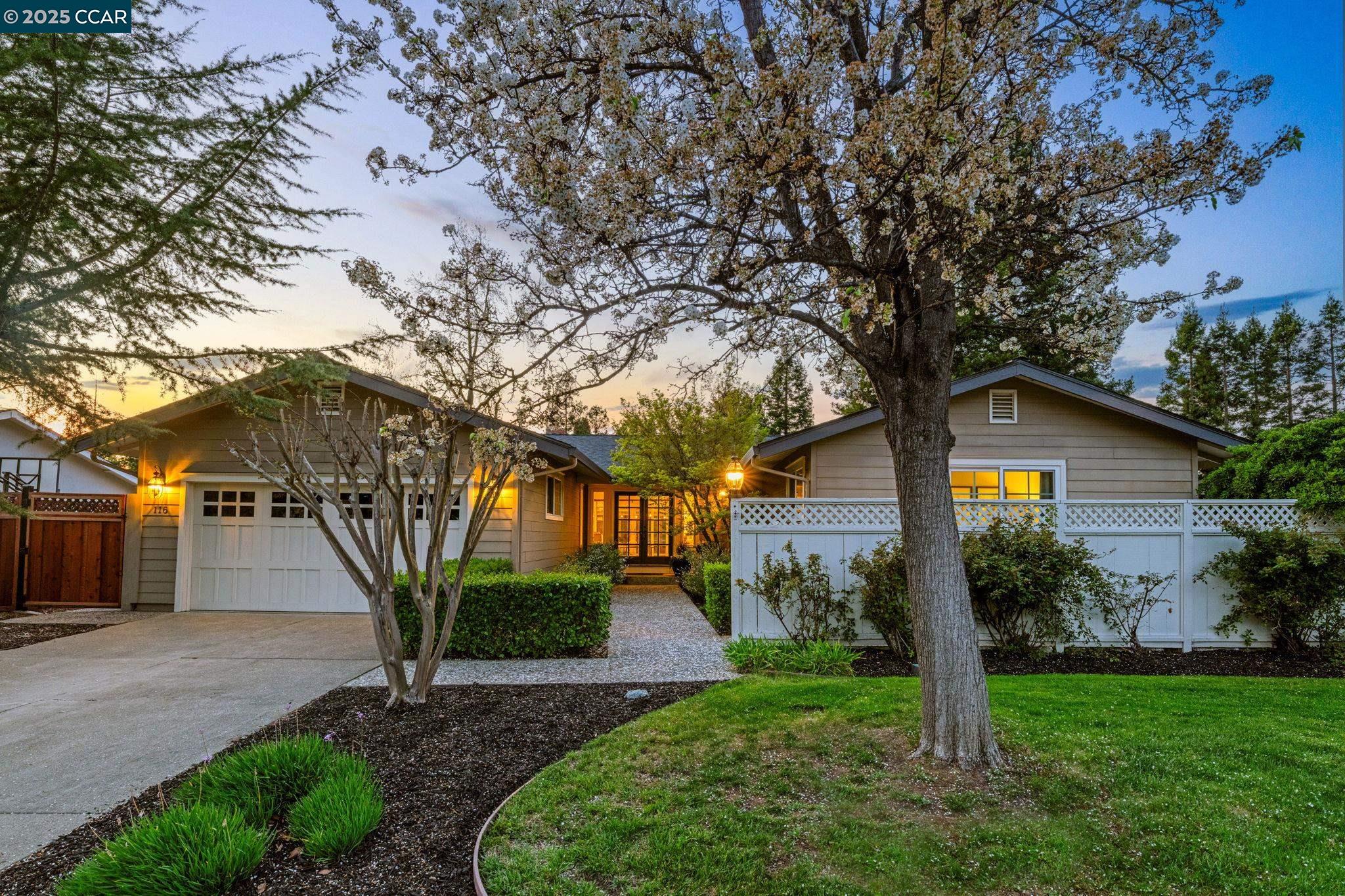 Welcome to 116 Santiago Dr, a charming single-family home nestled in the heart of Danville, just moments away from top-rated schools. This delightful, detached, single-story residence spans 2,062 square feet of thoughtfully designed living space, offering four spacious bedrooms and two bathrooms. Set on a generous 0.35 acre lot, this home provides plenty of room to spread out and enjoy.  As you step inside, you’ll immediately feel the warmth and comfort of the inviting living areas, including a formal living and dining room, and a seamless kitchen and family room combo that’s perfect for everyday living.  The peaceful primary suite is a true retreat, featuring a walk-in closet and a luxurious ensuite bath and private patio space.   Step outside, and you’ll find an expansive backyard that’s perfect for unwinding or entertaining. Enjoy your private oasis with a sparkling pool and hot tub, or gather around the inviting fire pit for cozy gatherings with family and friends. The backyard also includes a covered patio, basketball court, and expansive lawn area with a view of Mt. Diablo.  This home is a true sanctuary, blending modern comforts with a serene and peaceful atmosphere. A home like this one does not come up often in the Camino Verde neighborhood!