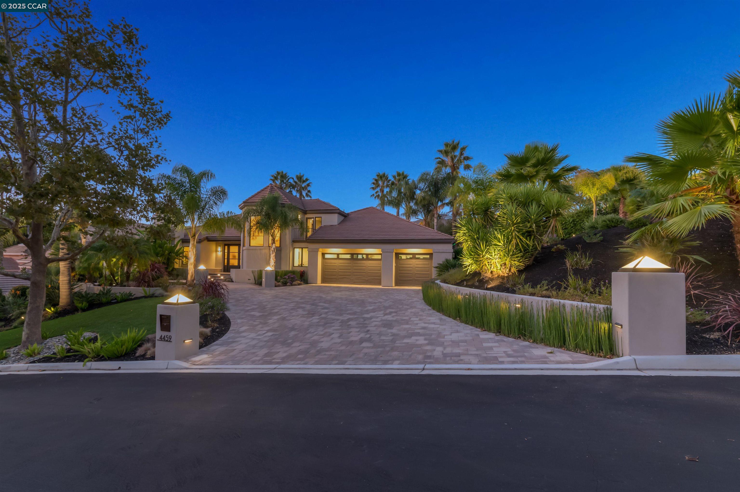 Stunning VIEWS from this meticulously remodeled Blackhawk luxury resort home. Over $1M in top-of-the-line updates! Enjoy cooking in the chef's kitchen w/ Taj Mahal quartzite, 6 burner + griddle cooktop, huge island w/ bar seating, casual dining area & pantry. The kitchen extends into the open-concept family room w/ vaulted ceilings, a stunning custom stone fireplace, and beautiful wide-plank hardwood flooring. First floor primary suite provides a luxurious retreat w/ views and a spa-like en-suite adorned w/ expansive dual vanity sinks, heated floors, walk-in shower & soaking tub. A temperature-controlled wine cellar provides an air of sophistication to the home. Expansive laundry room w/ tech station/desk & ample storage, perfect to keep a busy family organized. A second bedroom & full bath round out the 1st floor. The upper level features 3 large bedrooms w/ breathtaking views, plus a versatile office/bonus area. The backyard boasts a custom cabana w/ TV, fan, heaters, flush-mount electric fireplace, beverage refrigerator & sink. For endless fun, the backyard also includes a fire pit, horseshoe pit, golf net, play structure and a variety of fruit trees. Smart home technology & a 3-car garage w/ 1 pass-through bay enhances convenience. This home exemplifies premier resort living!