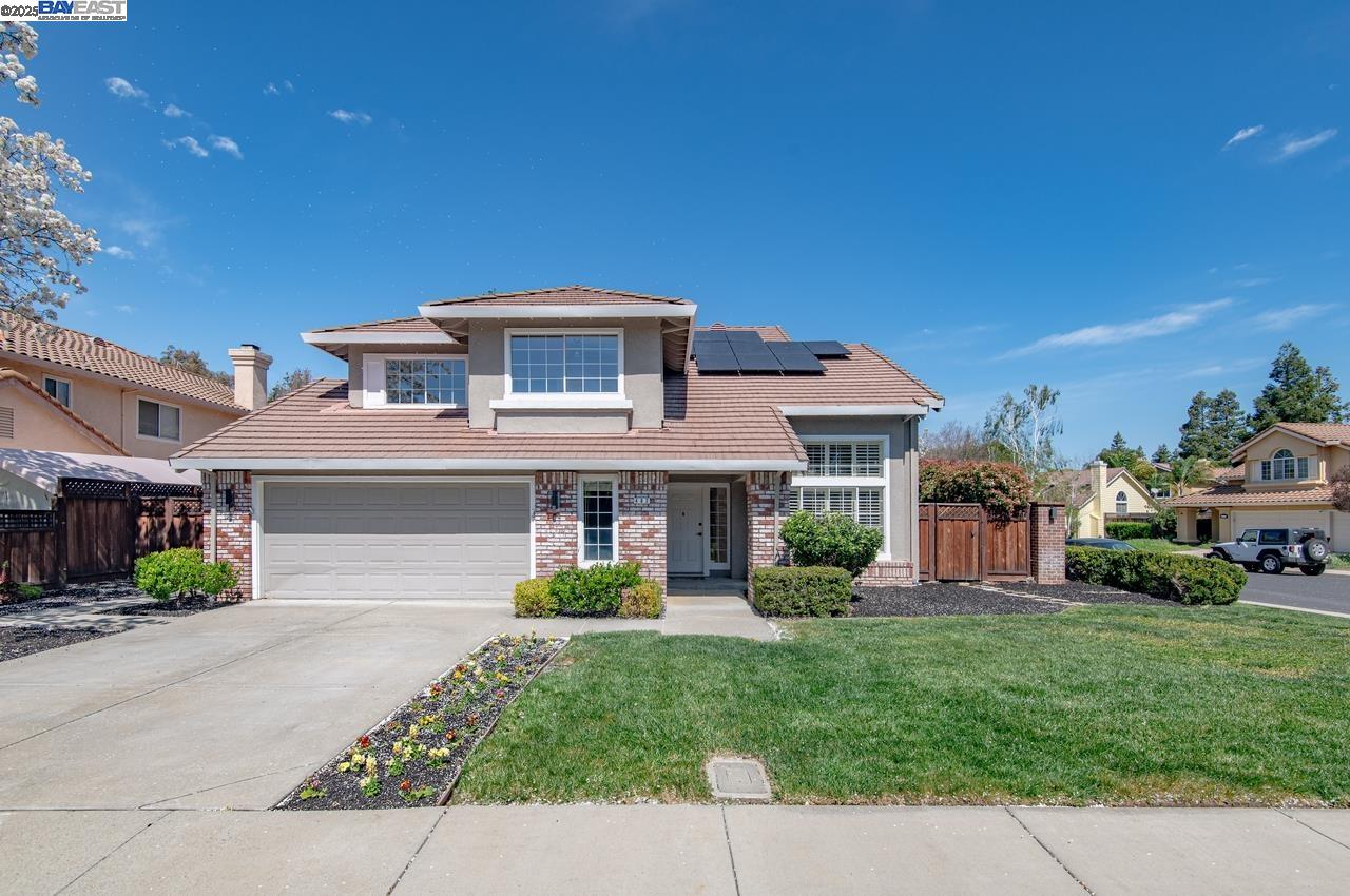 Tucked away in Livermore’s desirable Monticello Community, 482 Firenza Ct is a breath of fresh air! This light and bright home welcomes you with soaring ceilings, fresh paint, and brand-new flooring. Natural light pours through large windows, enhancing the home’s inviting feel. The updated kitchen shines with ample storage, new lighting, and a charming window over the sink—perfect for gazing into the backyard. A seamless flow between living and dining areas makes entertaining effortless.The spacious primary suite features large windows, elegant shutters, and brand-new carpet—creating a cozy and inviting retreat. The en-suite bathroom features double sinks, a separate tub, and a shower. Generously sized secondary bedrooms offer flexibility for guests, work, or play. Outside, the generously sized backyard is a private retreat with a garden bed, deck, gazebo, and hot tub—ideal for relaxing after a long day or entertaining family and friends. Thoughtful landscaping in both the front and back creates a beautiful setting. Plus, leased solar helps with energy efficiency. Ideally situated in a peaceful court, this home offers privacy while remaining close to parks, top-rated schools, shopping, and dining. A must-see!