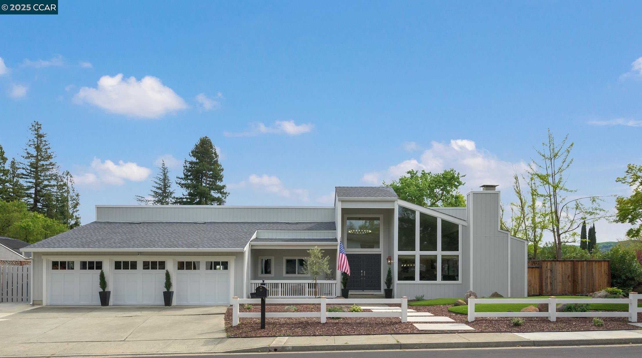 Step inside this light-filled 4-bed, 2.5-bath single-story home where California style meets timeless luxury in one of Danville’s most coveted neighborhoods. Set on a flat, fully usable 0.36-acre corner lot, this thoughtfully renovated home offers a rare mix of space, privacy, and sophistication—just minutes from downtown, top-rated schools, parks, and daily essentials.  A bright, open layout with soaring ceilings and expansive windows feels instantly calming. Every detail has been carefully curated—from designer finishes to a reimagined floor plan that balances modern flow with everyday function. The clean, contemporary palette enhances the airy feel, creating a sense of effortless comfort and elegance. Four bedrooms offer flexibility for work, play, or hosting guests, while the seamless indoor-outdoor transition invites connection and ease.  Step into your private backyard oasis with elevated views of the surrounding hills and stunning sunsets. Enjoy a new heated pool with hot tub, outdoor kitchen, shaded pergola, sprawling synthetic lawn, and a playful corner for kids. There’s space to expand, add an ADU, or simply enjoy as-is, plus side yard parking for RVs, boats, or your favorite toys. This isn’t just a home—it’s a canvas for the life you've been longing for.