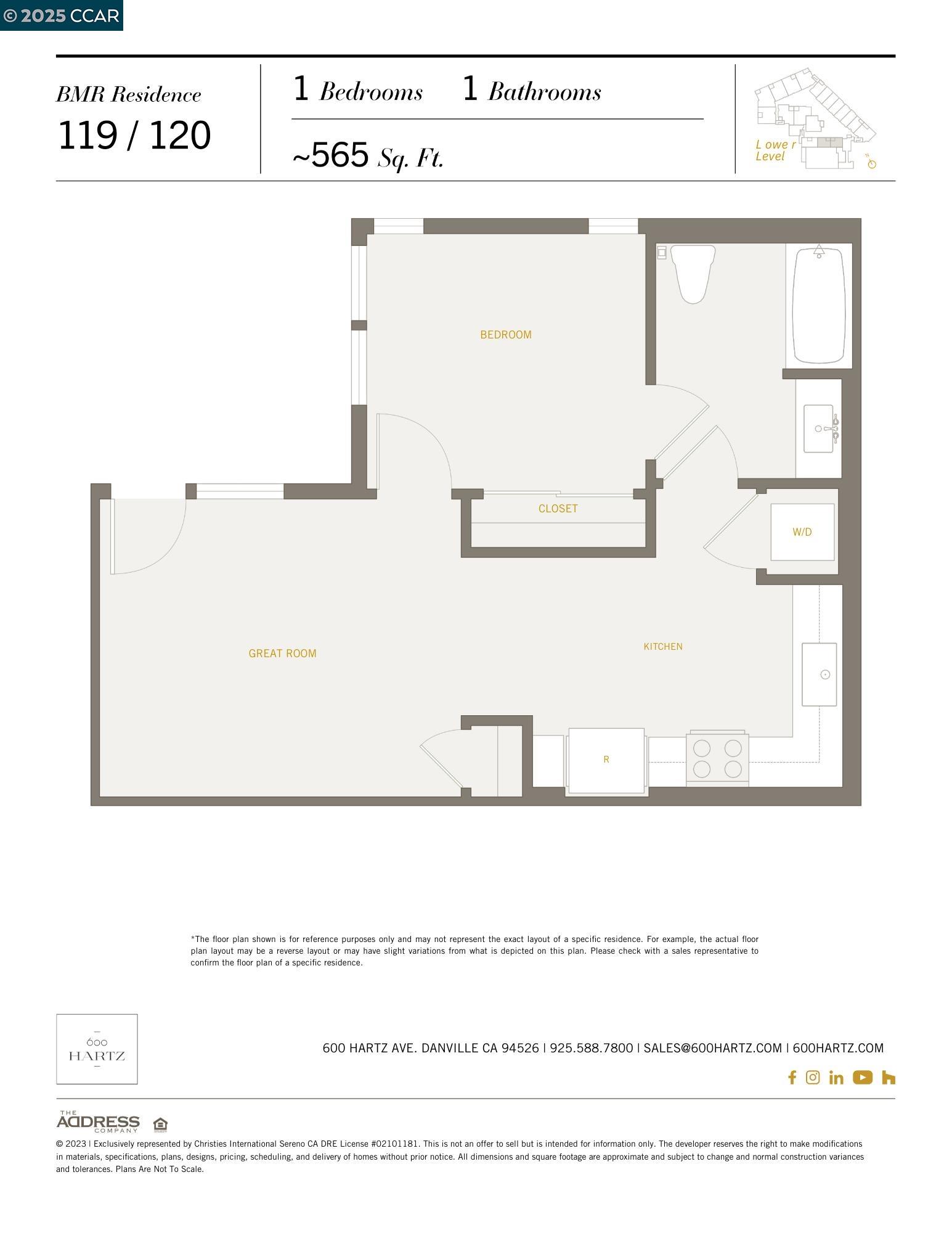 Detail Gallery Image 9 of 9 For 600 Hartz Ave #120,  Danville,  CA 94526 - 1 Beds | 1 Baths